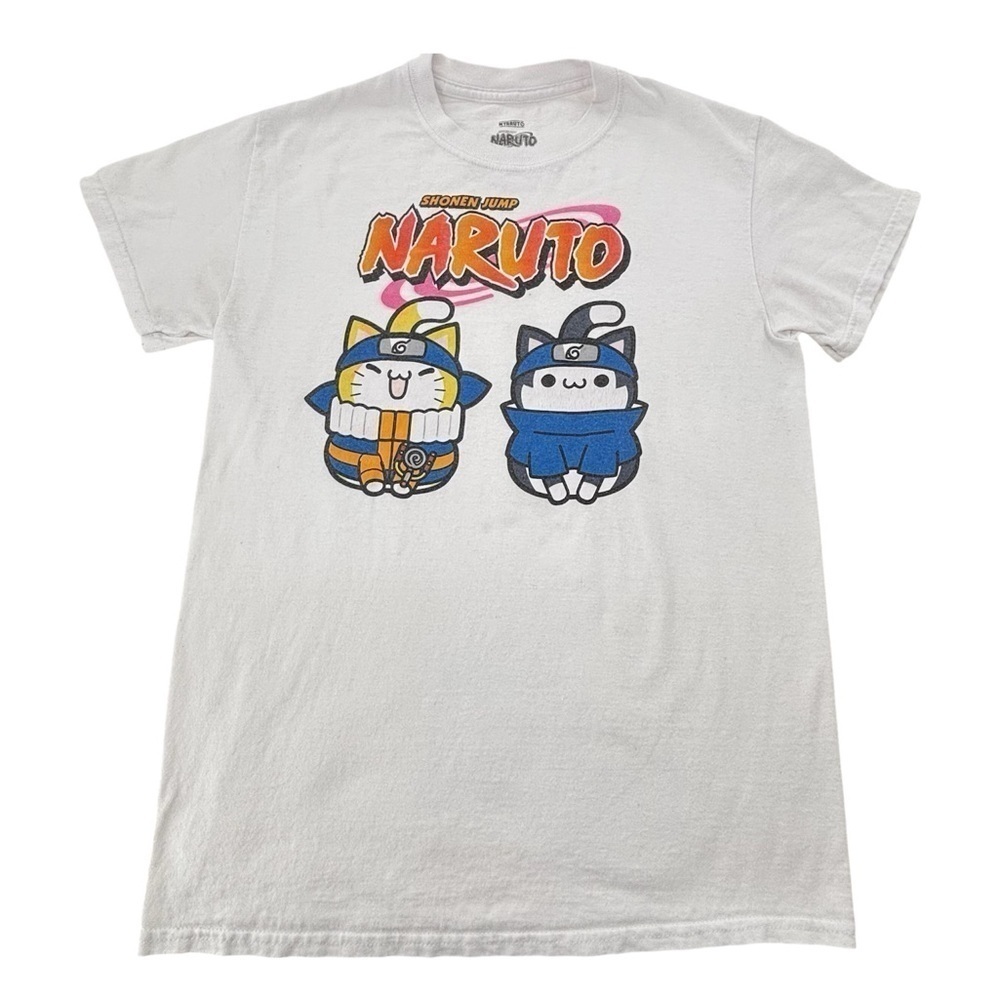 Naruto Shippuden Cat Duo Boyfriend Fit Girls T-Shirt Size Medium 100% Cotton